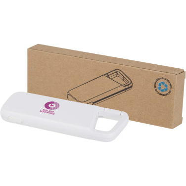 Logo trade promotional giveaway photo of: Alkes 5000 mAh 12W recycled plastic water resistant power bank with carabiner